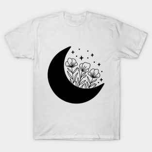 Moon with Flowers T-Shirt